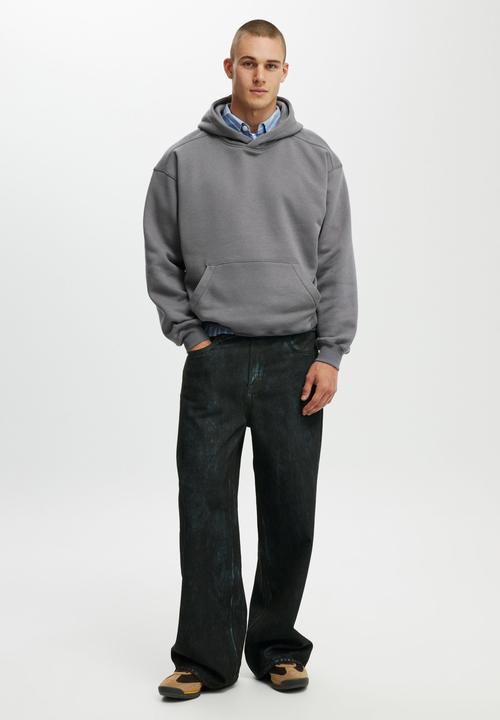 Cotton On - Box Fit Hoodie - Slate Stone