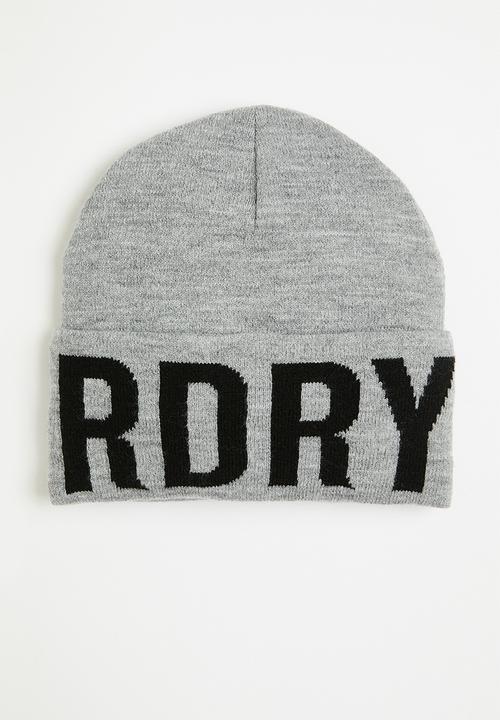 Superdry. - Branded Knitted Beanie - Silver