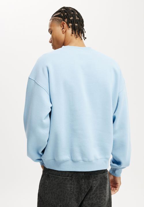 Cotton On - Box Fit Crew Sweater - Pearl Blue