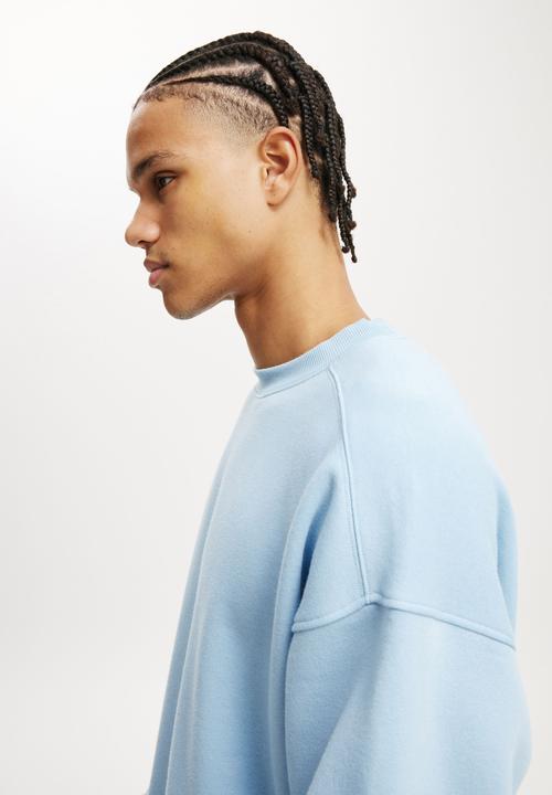 Cotton On - Box Fit Crew Sweater - Pearl Blue