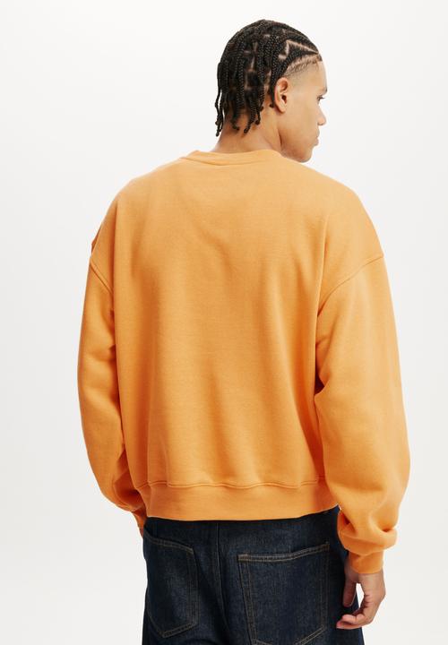 Cotton On - Box Fit Crew Sweater - Orange Sun