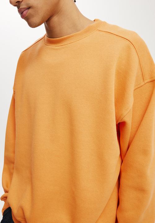 Cotton On - Box Fit Crew Sweater - Orange Sun