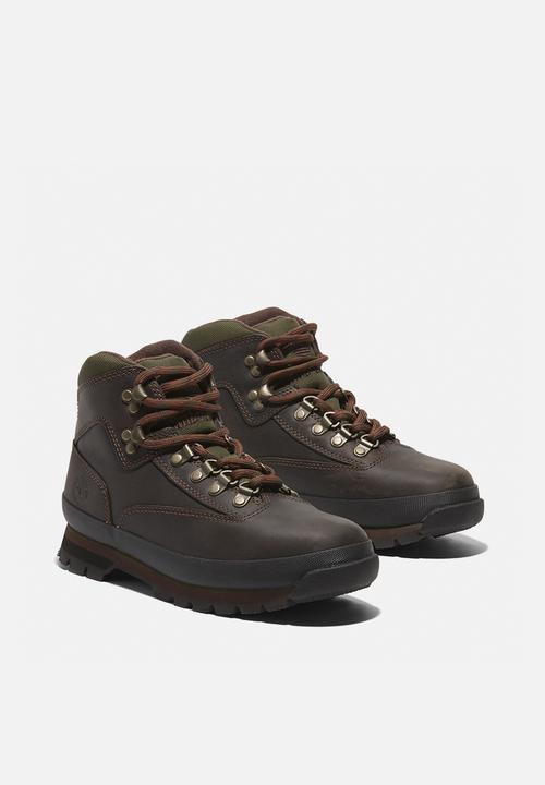Timberland - Euro hiker mid lace up boot -  brown leather