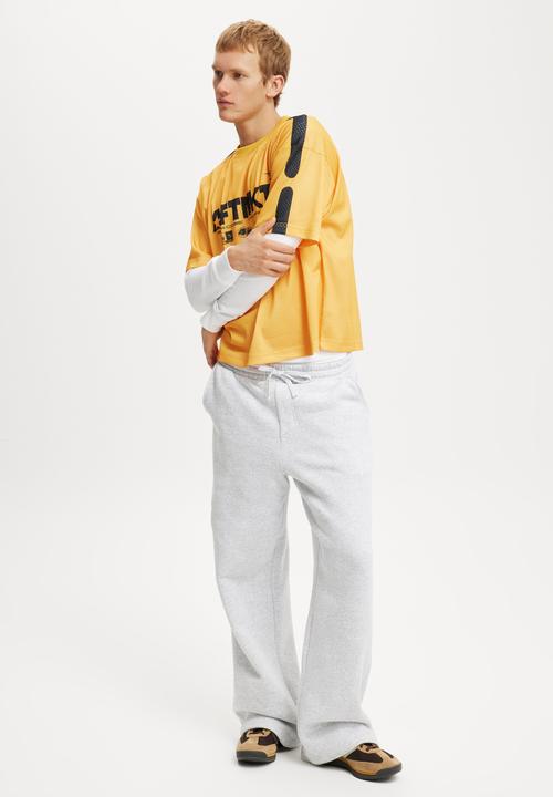 Cotton On - Super Baggy Track Pant - Grey Marle