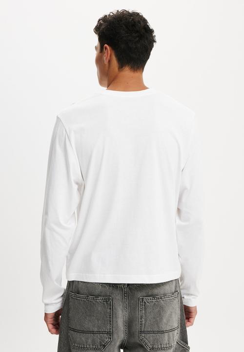 Cotton On - Cropped Fit Long Sleeve T-shirt - White