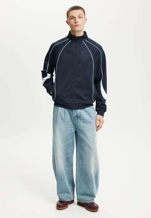 Cotton On - Relaxed Tricot Track Jacket - True Navy/Cerulean