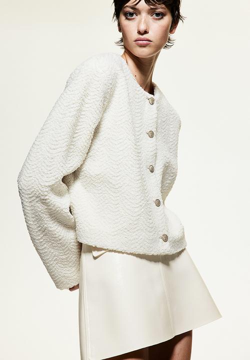 H&M - Teddy cardigan - white