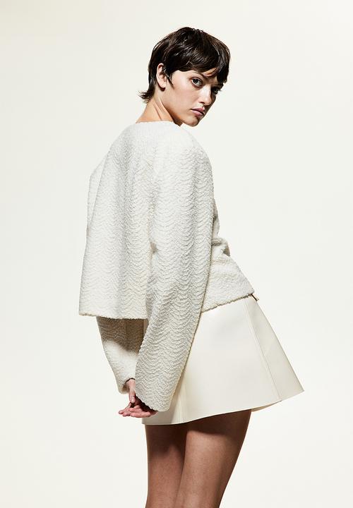 H&M - Teddy cardigan - white