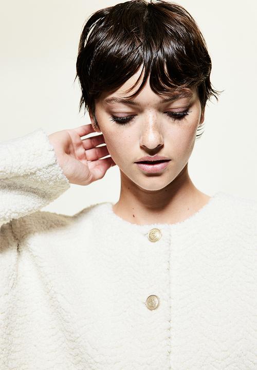 H&M - Teddy cardigan - white