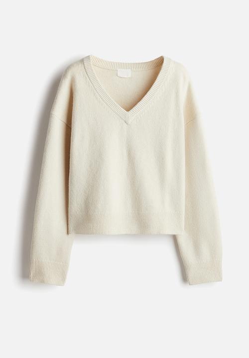 H&M - V-neck jumper - light beige 