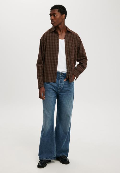 Cotton On - Baggy bootcut jean - muse blue