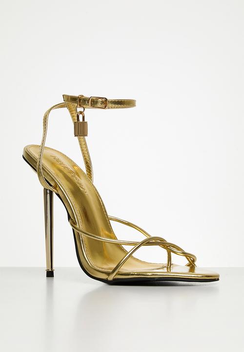 Public Desire - Tommy barely there stiletto - gold grain