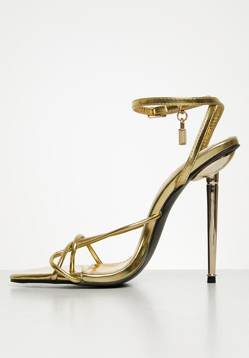 Public Desire - Tommy barely there stiletto - gold grain