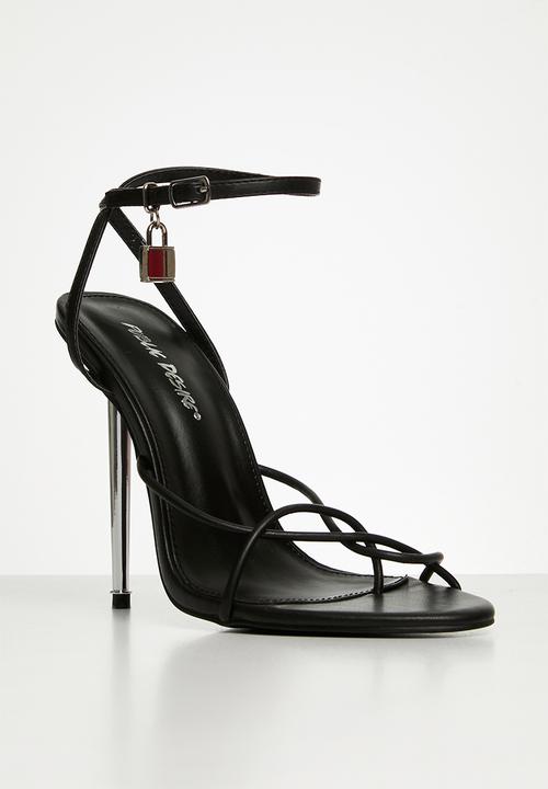 Public Desire - Tommy wf barely there stiletto - black pu