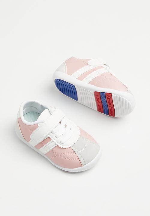 Pop Candy - Girls pu sneaker - pink & white
