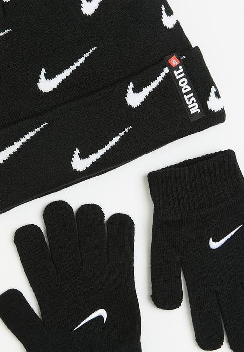 Nike - Swoosh repeat beanie set - black