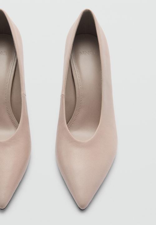 MANGO - Nava leather heel - grey