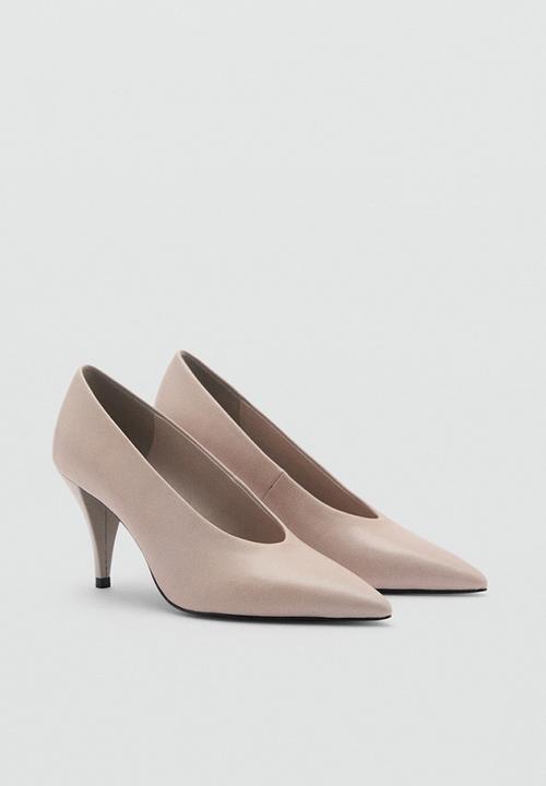 MANGO - Nava leather heel - grey
