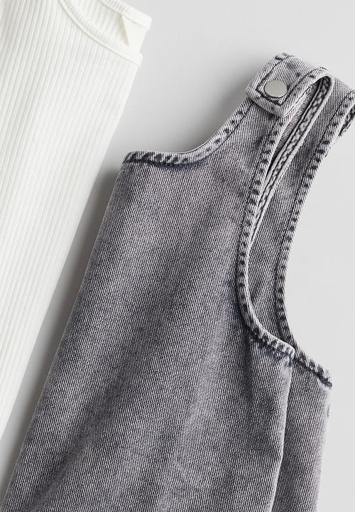 H&M - 2-Piece dress and top set - denim grey/white