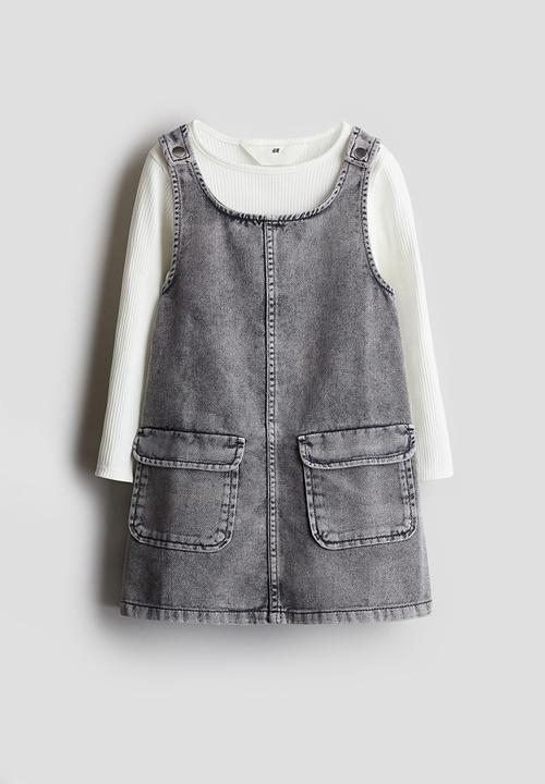 H&M - 2-Piece dress and top set - denim grey/white