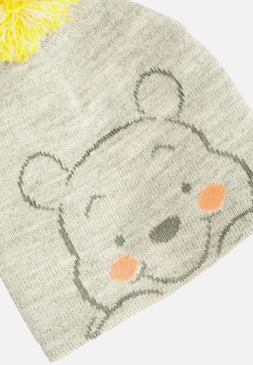 Character Group - Winnie the pooh baby 2 piece beanie & mitten set - grey