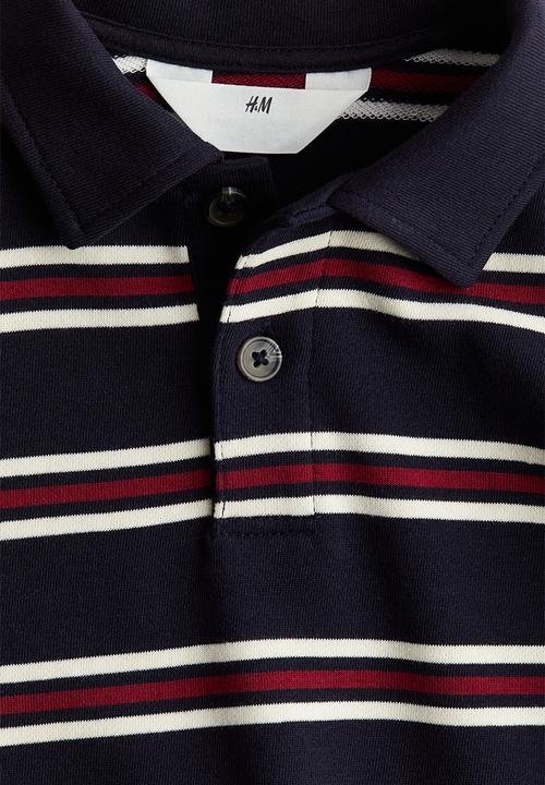H&M - Polo sweatshirt - dark blue striped