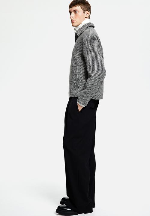 H&M - Regular fit wool-blend jacket - black & white