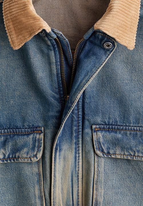 H&M - Collared denim jacket - washed out denim blue