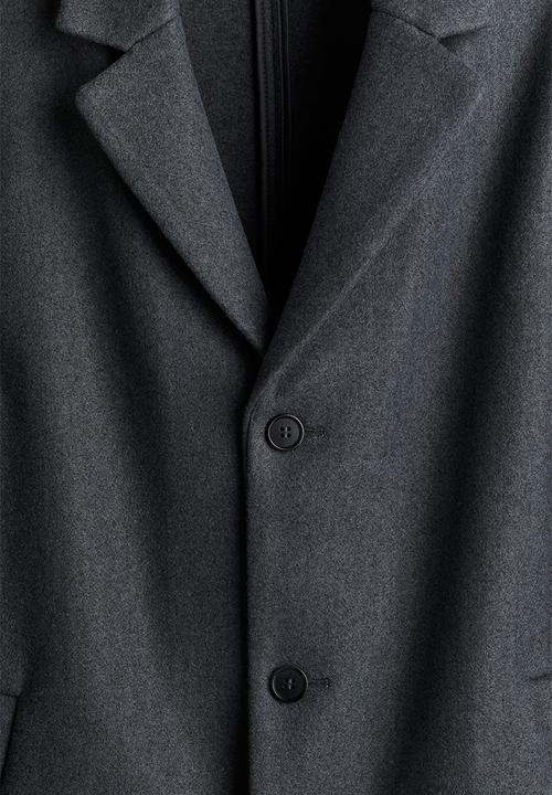 H&M - Slim fit wool-blend coat - dark grey 
