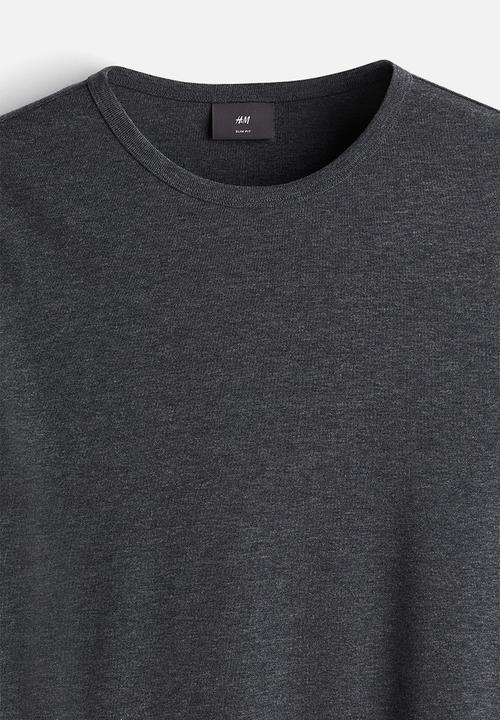 H&M - Slim fit T-shirt - dark grey marl