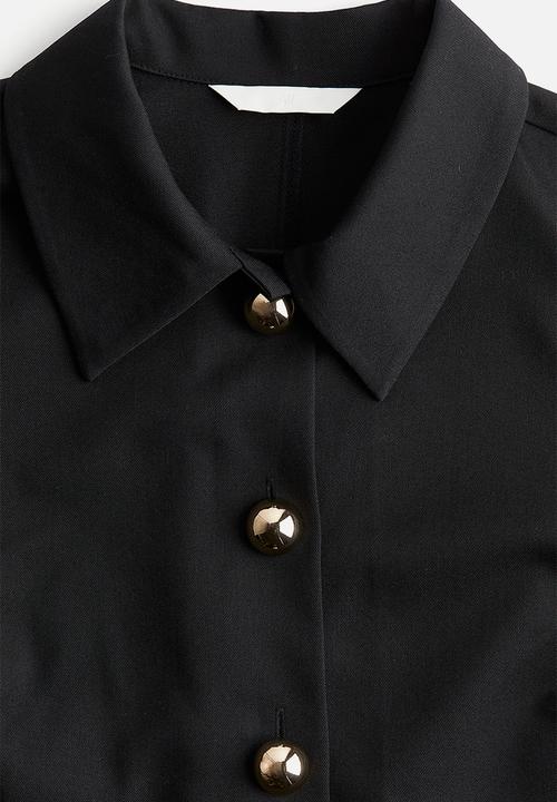 H&M - Twill shirt dress - black