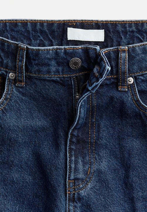 H&M - Crease-leg tapered jeans -  dark denim blue 
