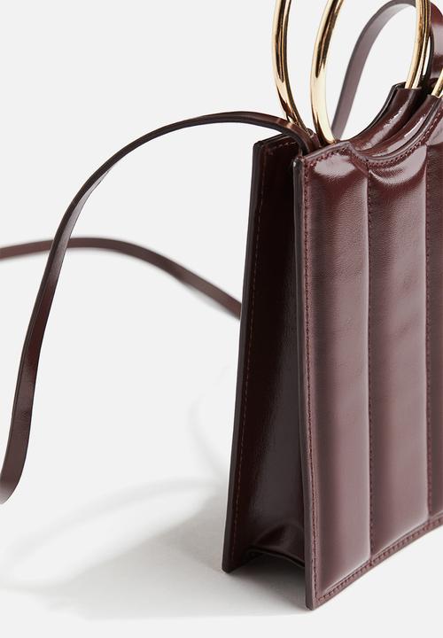 H&M - Quilted phone bag - burgundy