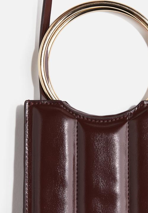 H&M - Quilted phone bag - burgundy