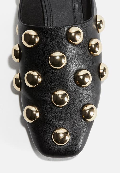 H&M - Embellished mules - black & gold coloured 