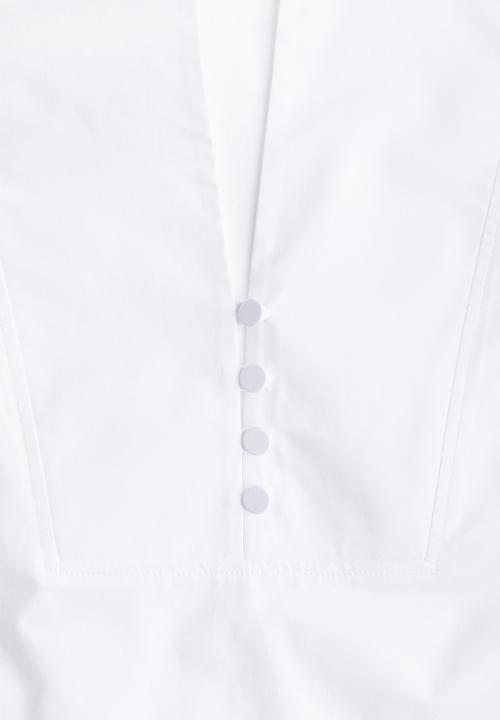 H&M - Loose-fit tuxedo shirt - white