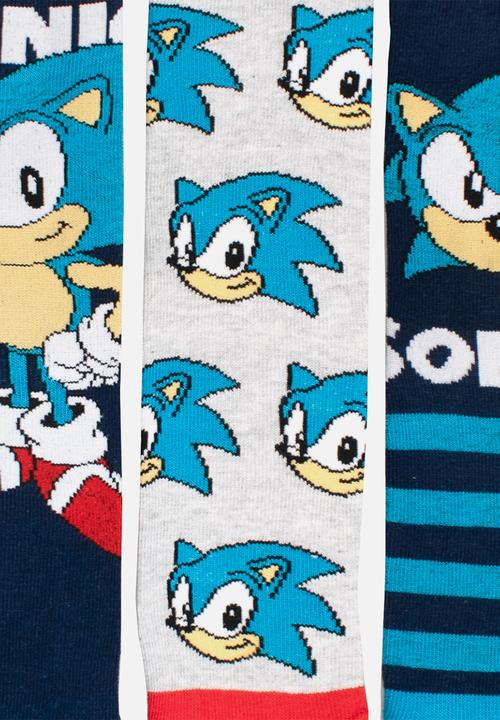 Character Group - Sonic 3pk anklet socks - blue