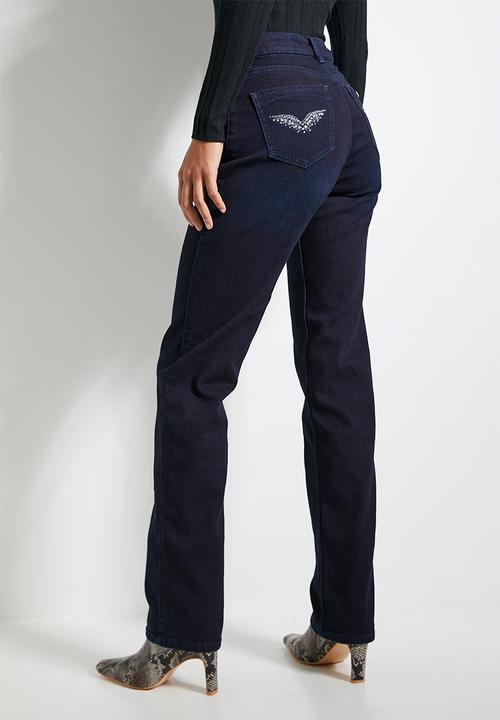 SISSY BOY - Lauren: Mid Waist Straight Leg - Dark Indigo