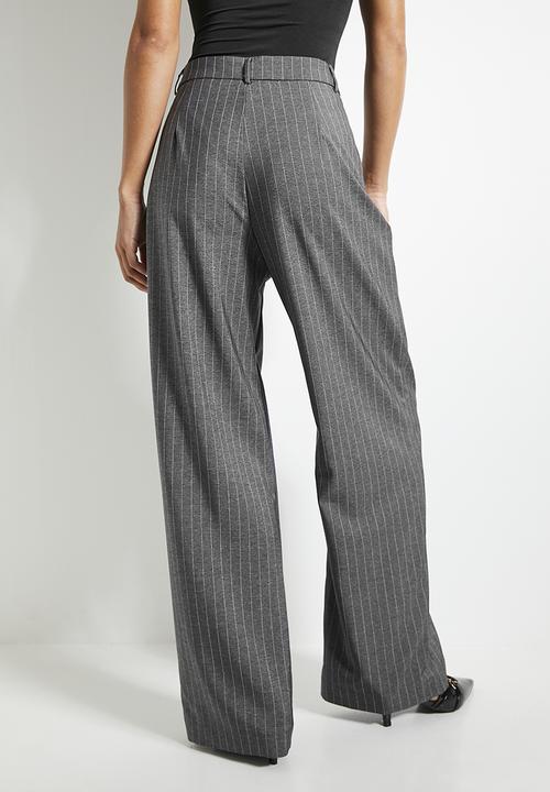 Superbalist - Co-ord midrise pinstripe wide leg - grey pinstripe