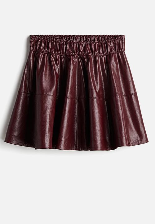 H&M - Flared coated skirt - red
