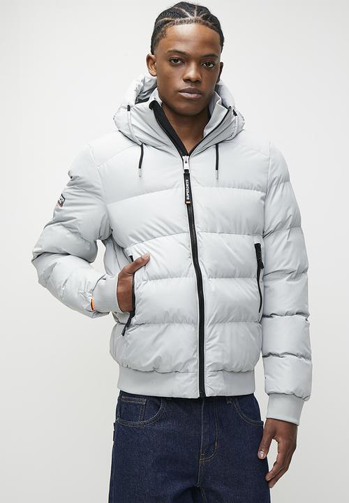 Superdry. - SPORTS PUFFER BOMBER - Puritan Grey