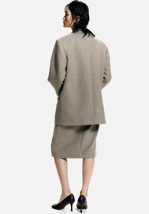 H&M - Slit-front skirt - beige
