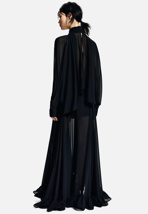 H&M - Tie-neck chiffon blouse - black