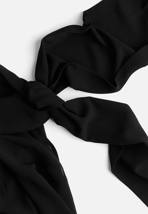 H&M - Tie-neck chiffon blouse - black