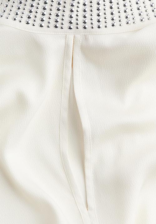 H&M - Stud-detail blouse - white