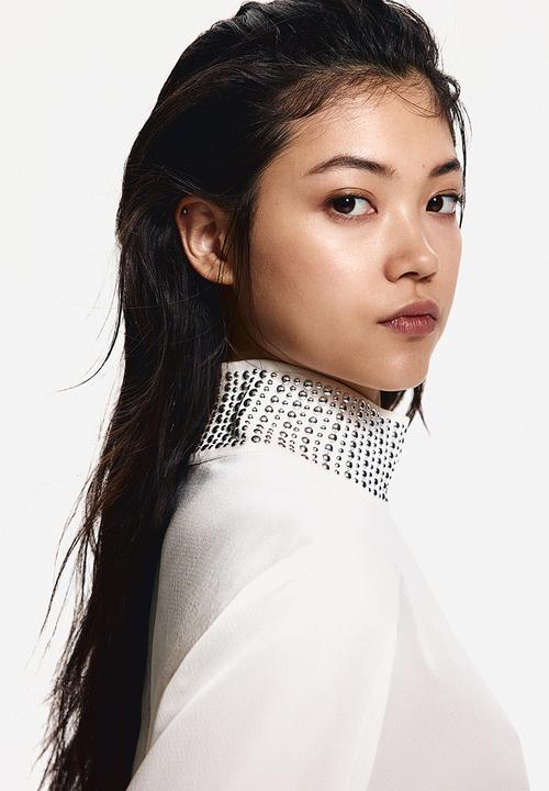 H&M - Stud-detail blouse - white