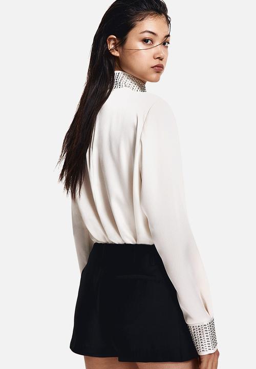 H&M - Stud-detail blouse - white