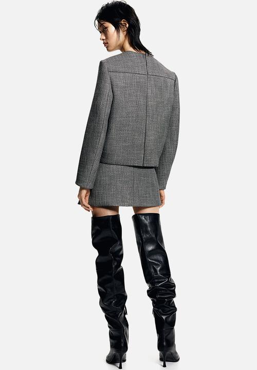 H&M - Structured twill mini skirt - grey