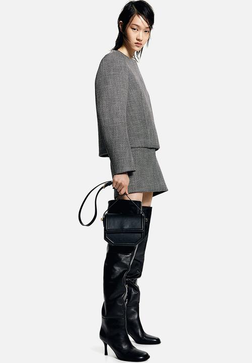 H&M - Structured twill mini skirt - grey