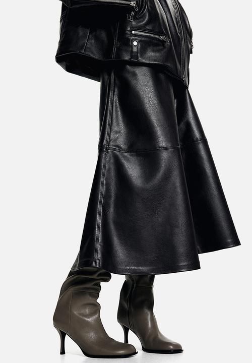 H&M - Coated skirt - brown